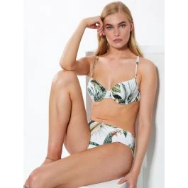 Bügel-Bikini EXOTIC LEAVES Weiss-grün Von Fürstenberg