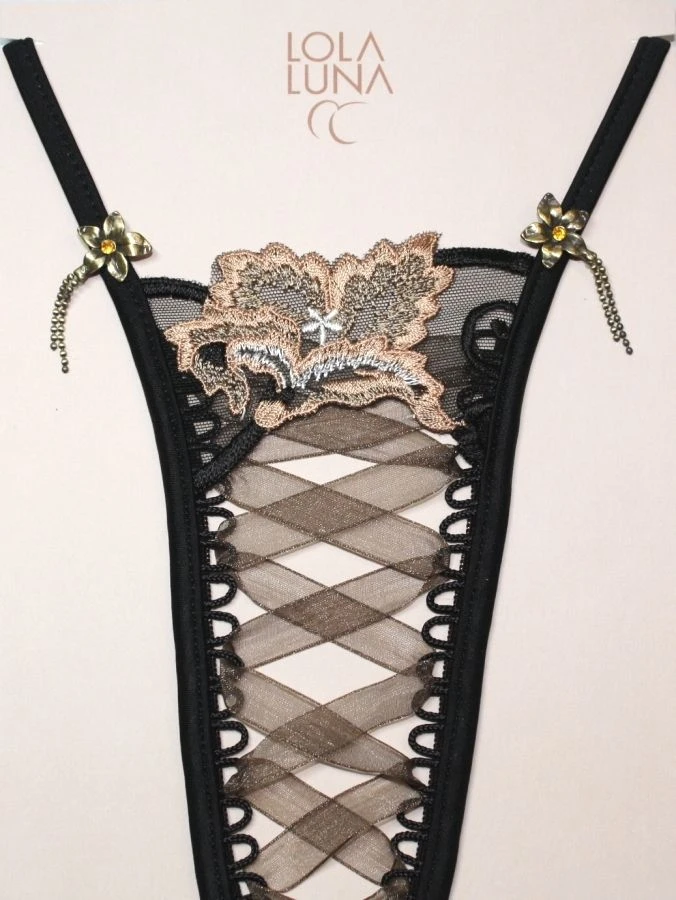 Lola Luna String BOMBAY Schwarz-beige – Bild 4