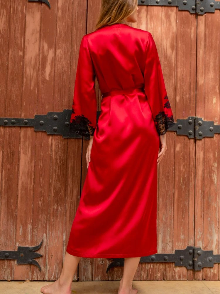 100% Seide Morgenmantel Lang MARJOLIE No. 9 Von Marjolaine – Bild 5