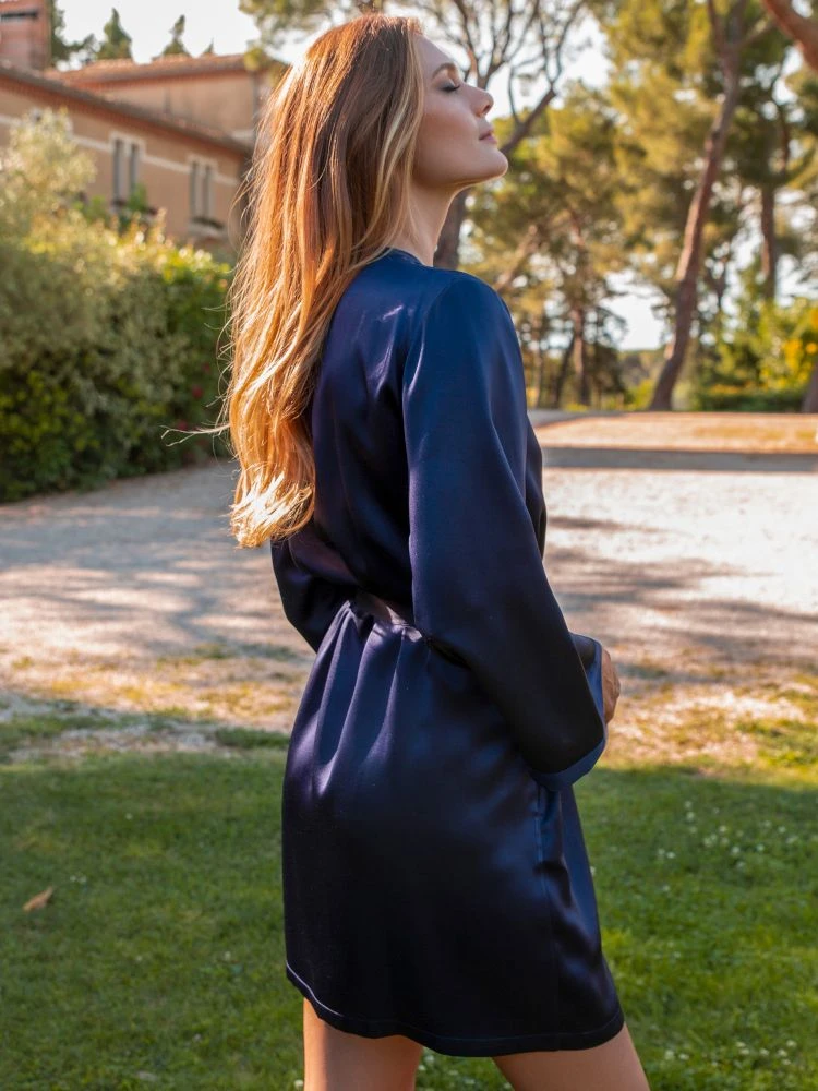 100% Seide Morgenmantel SOIE LASER Von Marjolaine – Bild 16