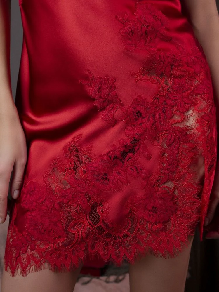 Stretchseide Neglige NINA Mit Spitze Marjolaine – Bild 15