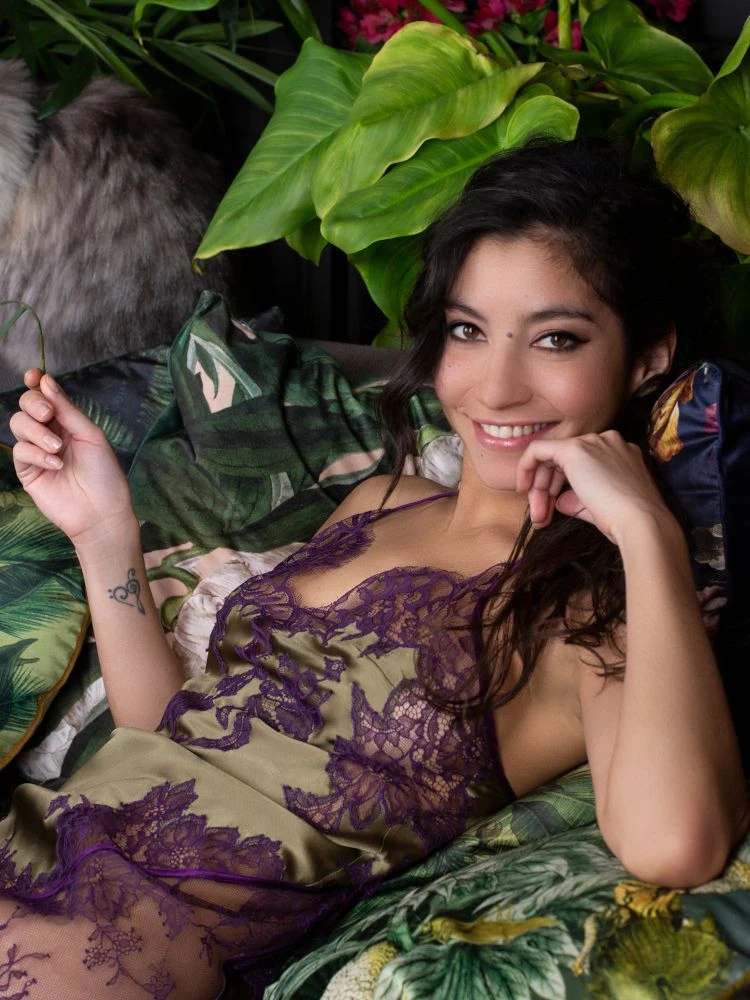 Seide Neglige NYMPHE No. 3 Kurz Marjolaine – Bild 2