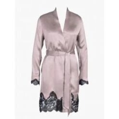 100% Seide Kimono TOI MON AMOUR Altrosa-schwarz Von Aubade