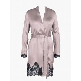 100% Seide Kimono TOI MON AMOUR Altrosa-schwarz Von Aubade