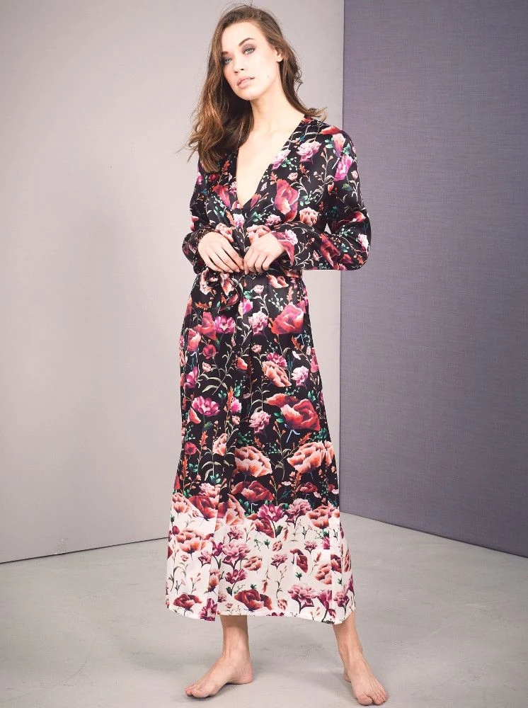 100% Seide Morgenmantel ROSES Von Eva B. Bitzer – Bild 3