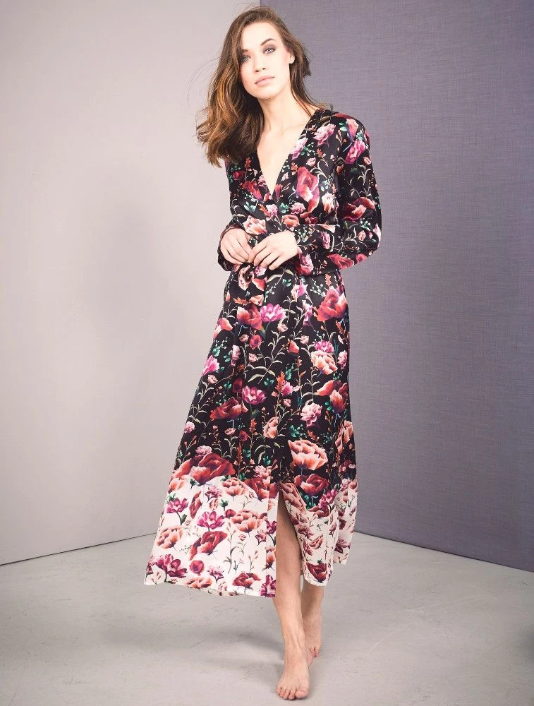 100% Seide Morgenmantel ROSES Von Eva B. Bitzer – Bild 2