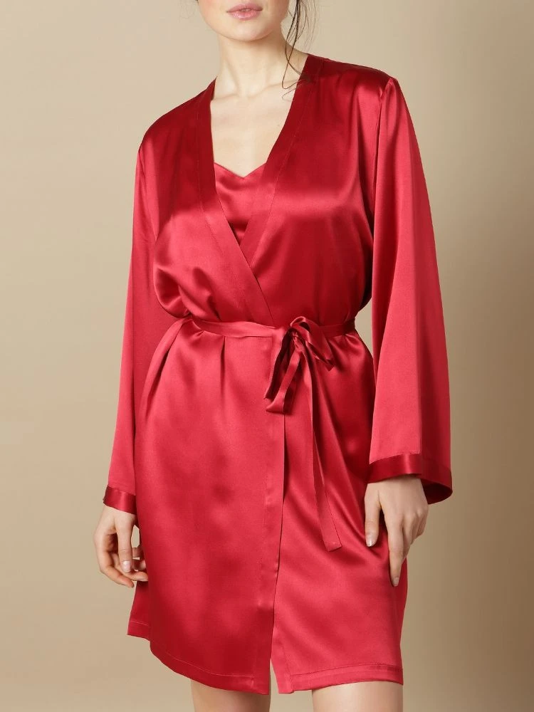 100% Seide Morgenmantel SOIE LASER Von Marjolaine – Bild 14