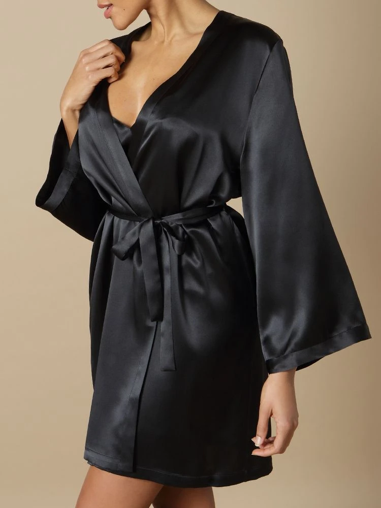 100% Seide Morgenmantel SOIE LASER Von Marjolaine – Bild 3