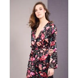 100% Seide Morgenmantel ROSES Von Eva B. Bitzer