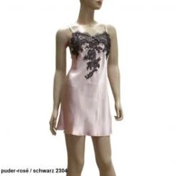 100% Seide Nachthemd BACCARAT Mit Französischer Spitze Von Marjolaine