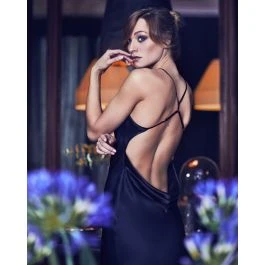 Seidennachthemd Kurz FIDJI SATIN Schwarz Oder Bunt Von Marjolaine