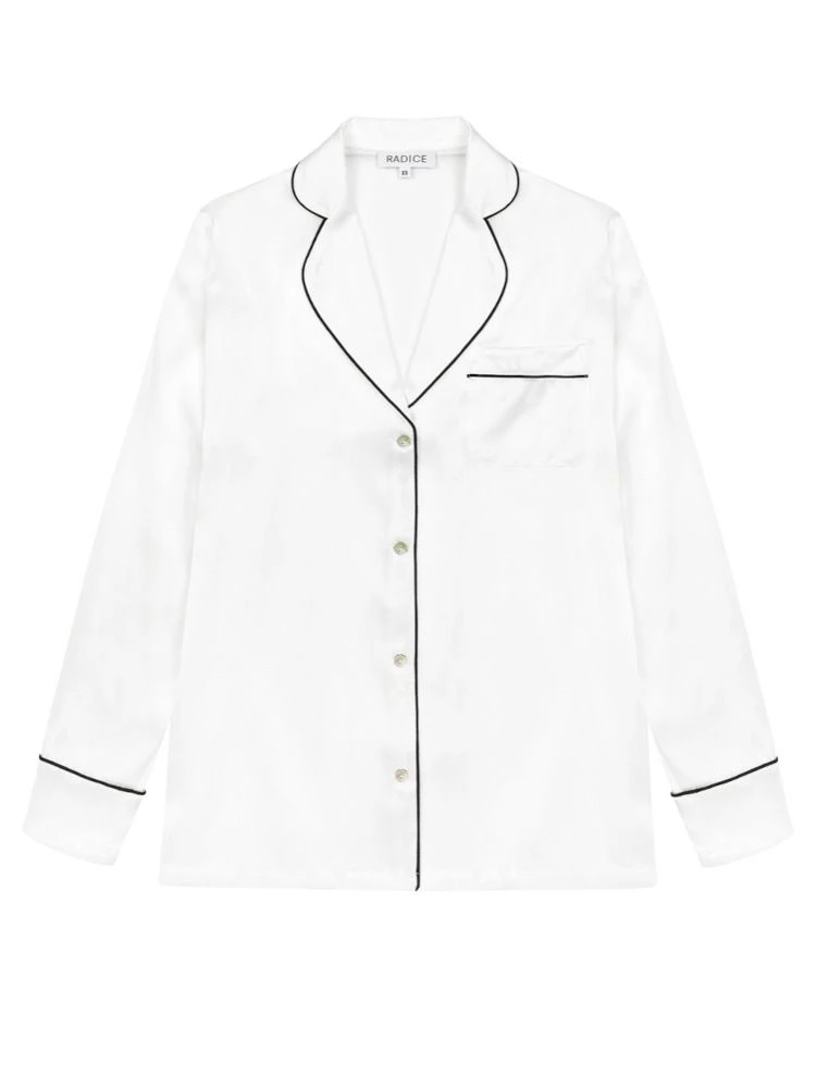 100% Seide Schlafanzug Elisabetha MOONLIGHT WHITE Von Radice – Bild 6