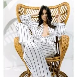 Seide Schlafanzug STREIFEN Von Luna Di Seta