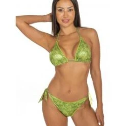 Triangel-Bikini FOGLIOLINE Grün-gold Von Pin-Up Stars